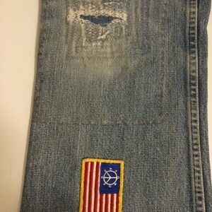 ‘70s flares Levi’s 517 32x30 (meas) heirloom jeans peace flag